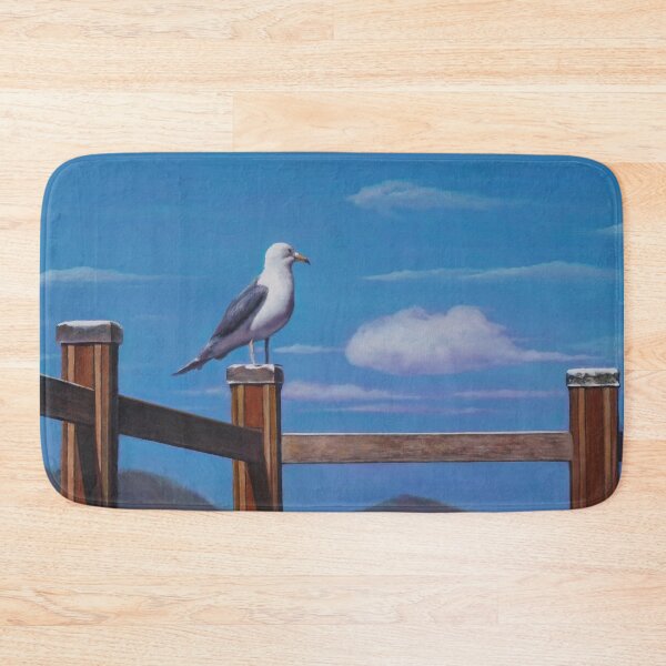 Item preview, Seagull on a Wooden Fence, Coastal Bird Art designed and sold by HaedamArt.