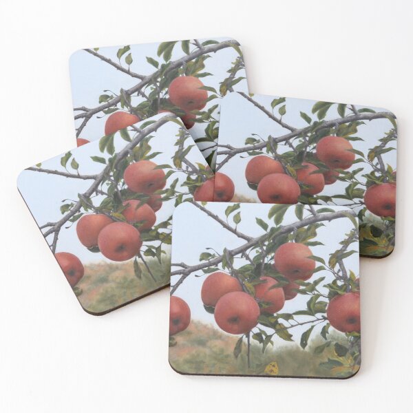 Item preview, Ripe Red Apples on the Tree, Orchard Fruit Art designed and sold by HaedamArt.