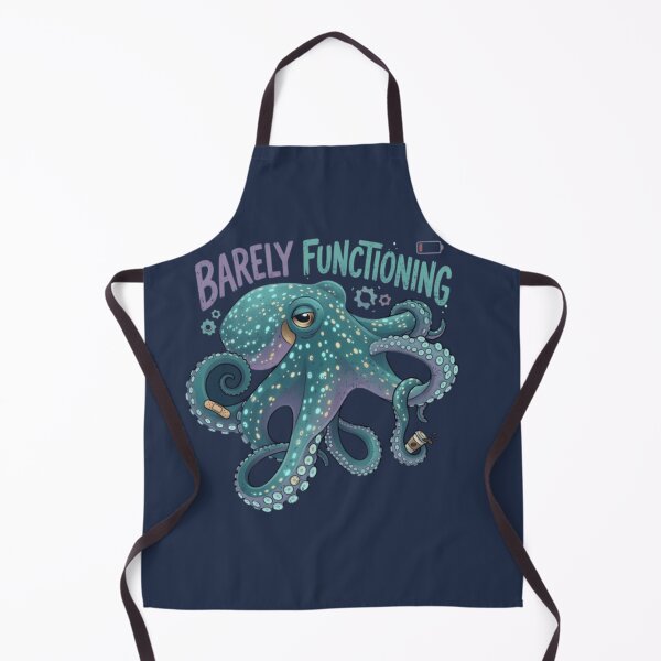 Item preview, Barely Functioning Octopus T-Shirt & Sticker – Funny Tired Sea Creature Meme for Introverts and Coffee Lovers designed and sold by ZyxDes.
