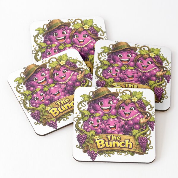 Item preview, The Bunch Cute Grape Family Funny Fruit Character Group Design designed and sold by irfanshikh.