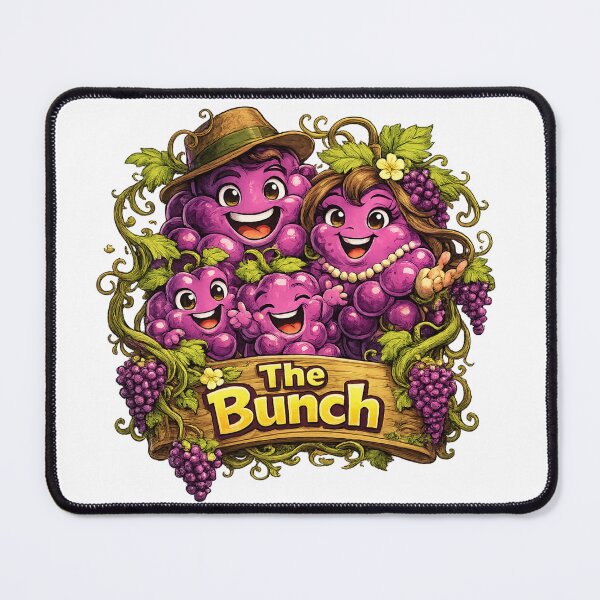 Item preview, The Bunch Cute Grape Family Funny Fruit Character Group Design designed and sold by irfanshikh.