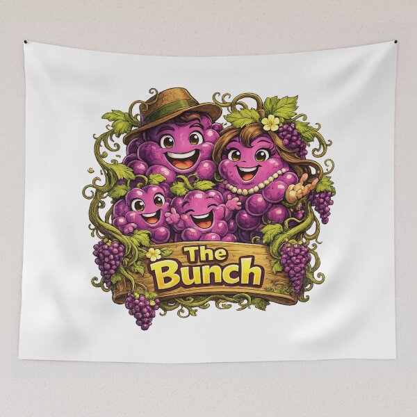 Item preview, The Bunch Cute Grape Family Funny Fruit Character Group Design designed and sold by irfanshikh.
