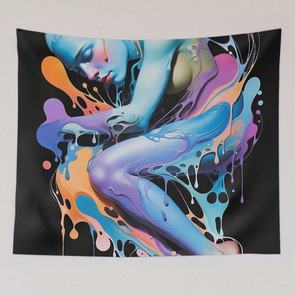 Item preview, Waking up from the dream | surreal acrylic pour artwork designed and sold by Ruta.