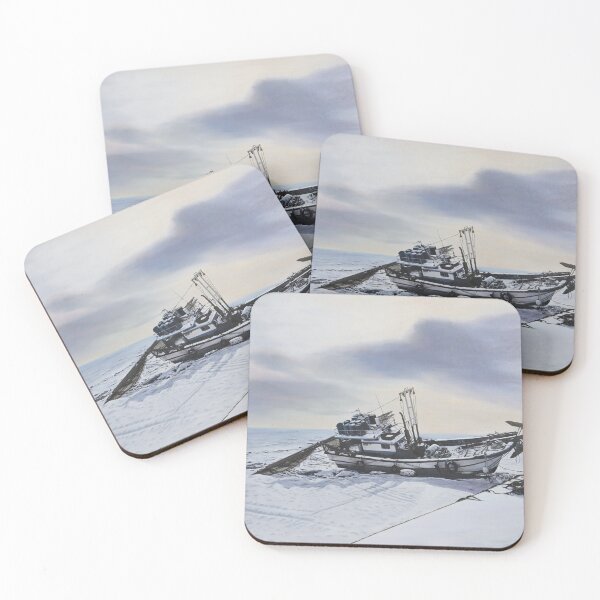 Item preview, Resting Fishing Boat at Low Tide, Korean Seascape designed and sold by HaedamArt.