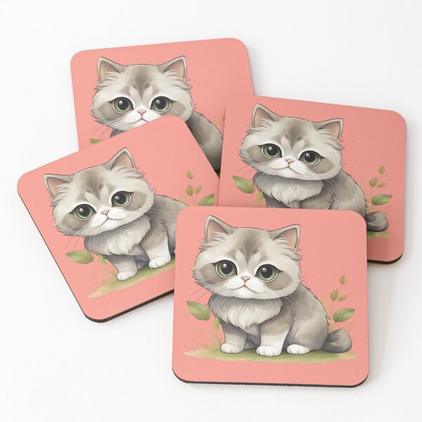 Item preview, Cute Watercolor Kitten – Big Eyes Kawaii Cat Art. designed and sold by NewtBoo.