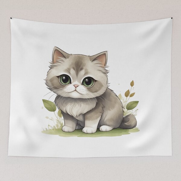 Item preview, Cute Watercolor Kitten – Big Eyes Kawaii Cat Art. designed and sold by NewtBoo.