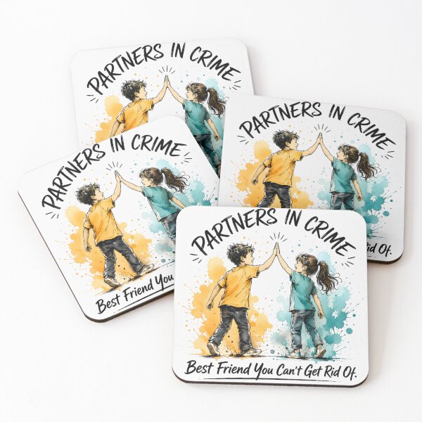 Item preview, Partners In Crime Minimalist Best Friends Matching Art designed and sold by TheAuraAndInk.
