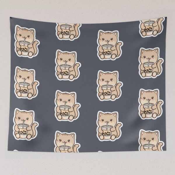 Item preview, Cat holding boba designed and sold by Phongphut.