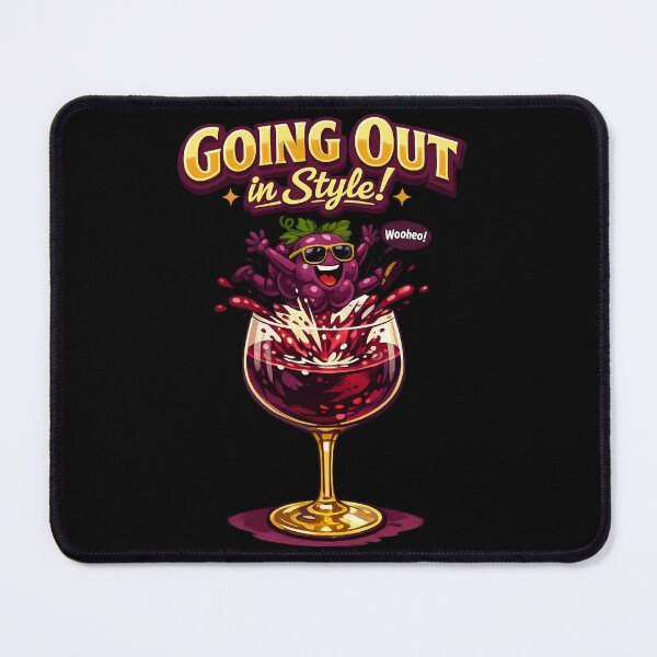 Item preview, Going Out In Style Funny Grape Wine Glass Party Design designed and sold by irfanshikh.