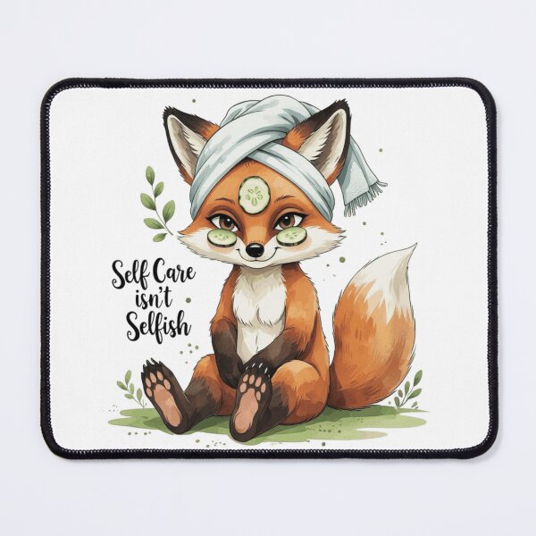 Item preview, Self Care Isnt Selfish Cute Fox Mental Health Watercolor designed and sold by AQUILAKREO.