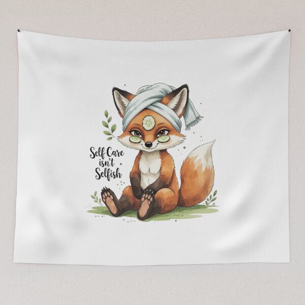 Item preview, Self Care Isnt Selfish Cute Fox Mental Health Watercolor designed and sold by AQUILAKREO.