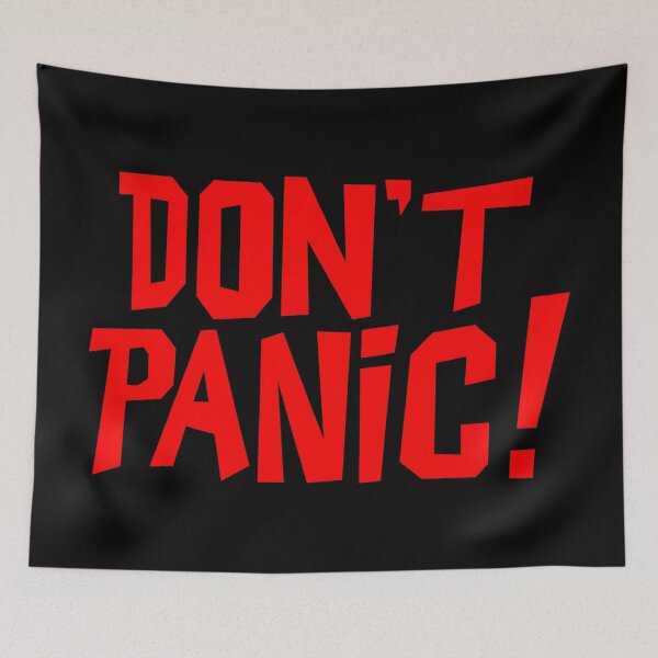 Item preview, NDVH Don't Panic - Red 1 H2G2 designed and sold by Nik’s T-Shirts.