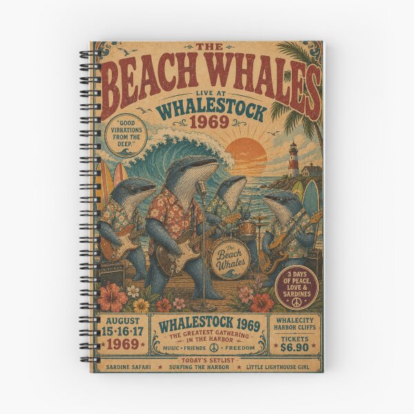 Item preview, The Beach Whales Surf Rock Festival Poster designed and sold by lorelunestudio.