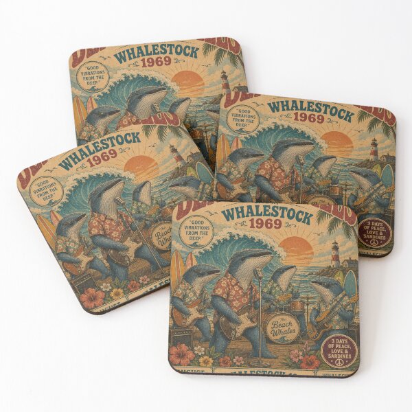 Item preview, The Beach Whales Surf Rock Festival Poster designed and sold by lorelunestudio.