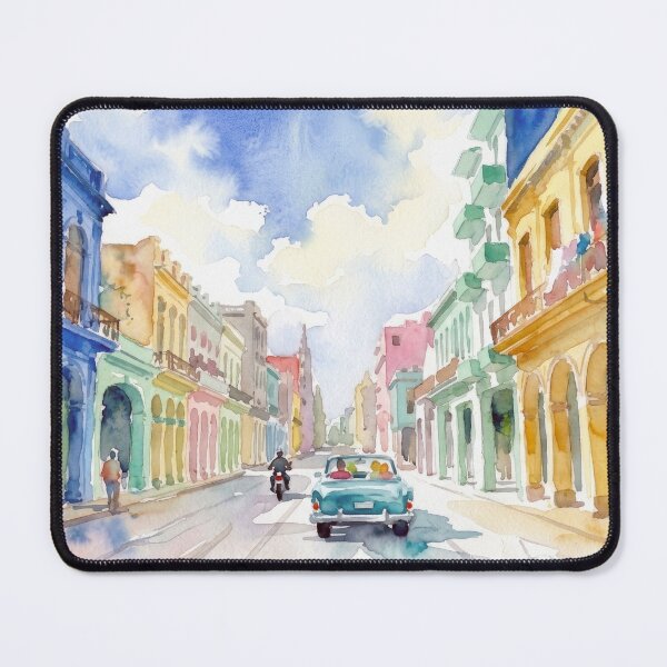 Item preview, Havana Cuba Colorful Street Watercolor designed and sold by caracatita75.