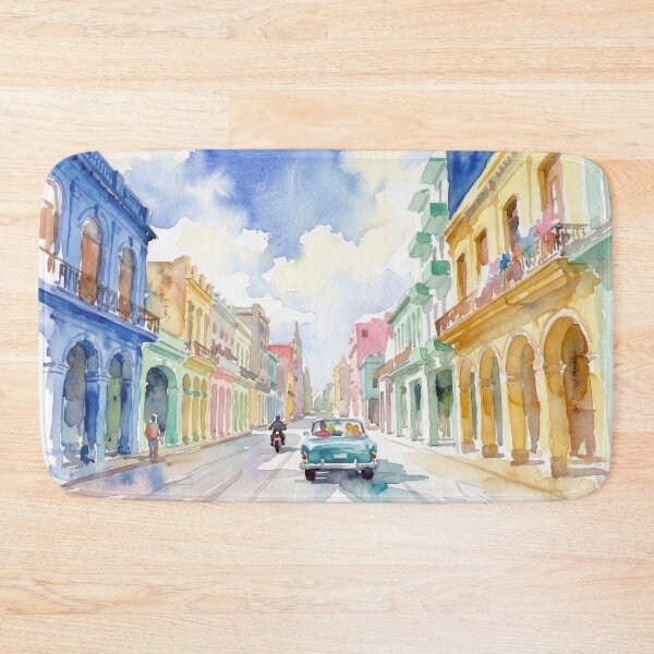 Item preview, Havana Cuba Colorful Street Watercolor designed and sold by caracatita75.