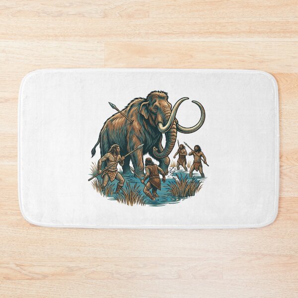 Item preview, Prehistoric Cavemen Hunting Woolly Mammoth designed and sold by sunnonoli.