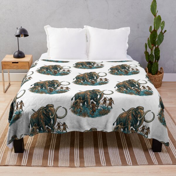 Item preview, Prehistoric Cavemen Hunting Woolly Mammoth designed and sold by sunnonoli.