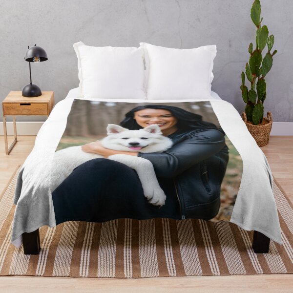 Item preview, Portrait - Woman and Samoyed Dog, Joyful Autumnal Bond designed and sold by DoodyPets.