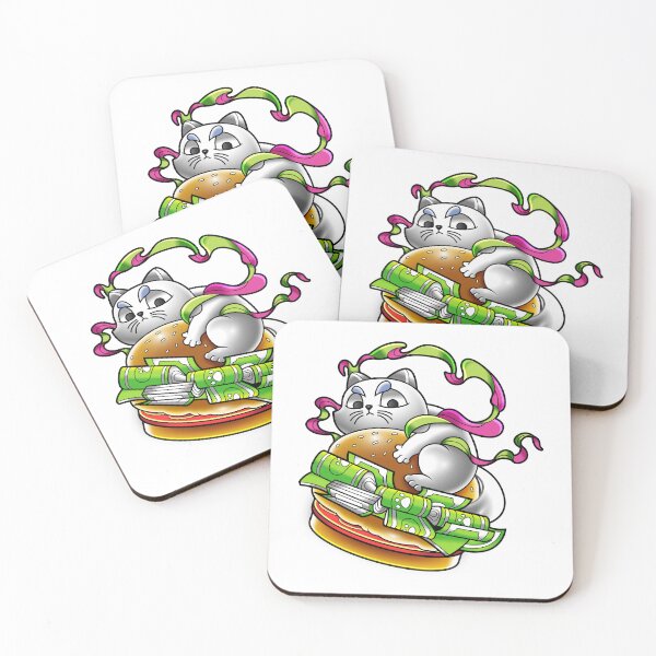 Item preview, Funny White Cat On Big Money Hamburger designed and sold by Lexkon Liu's art.