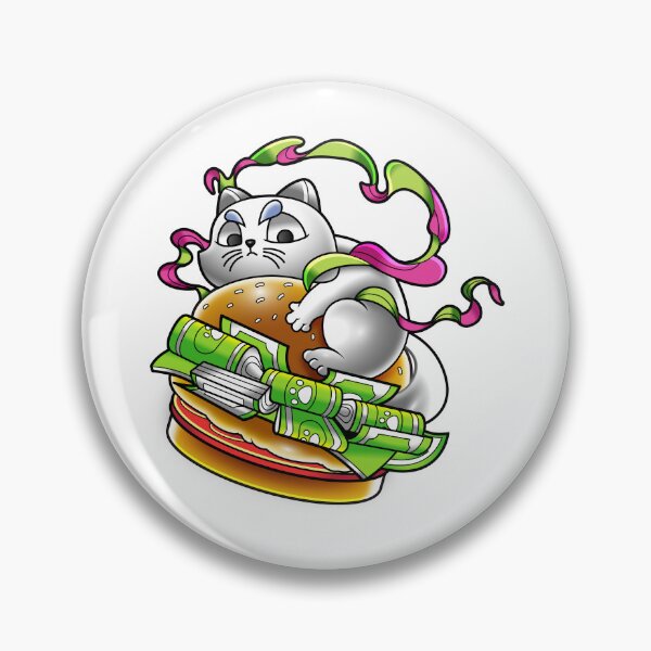 Item preview, Funny White Cat On Big Money Hamburger designed and sold by Lexkon Liu's art.
