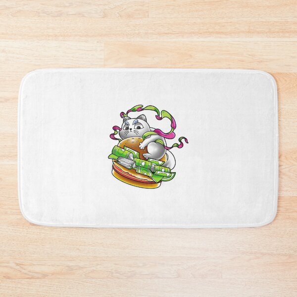 Item preview, Funny White Cat On Big Money Hamburger designed and sold by Lexkon Liu's art.