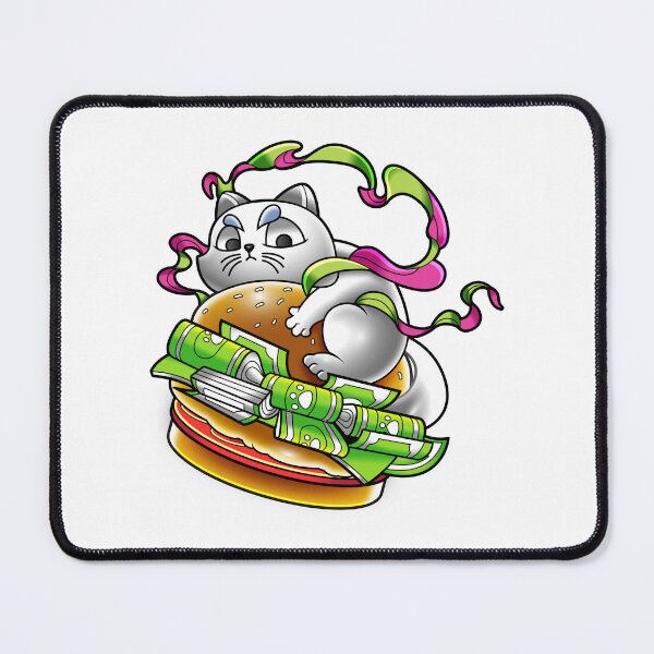 Item preview, Funny White Cat On Big Money Hamburger designed and sold by Lexkon Liu's art.