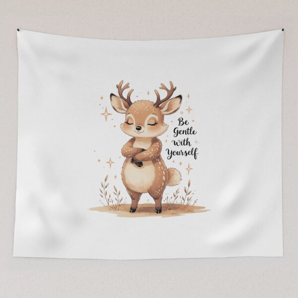Item preview, Be Gentle With Yourself Cute Deer Mental Health Watercolor designed and sold by AQUILAKREO.