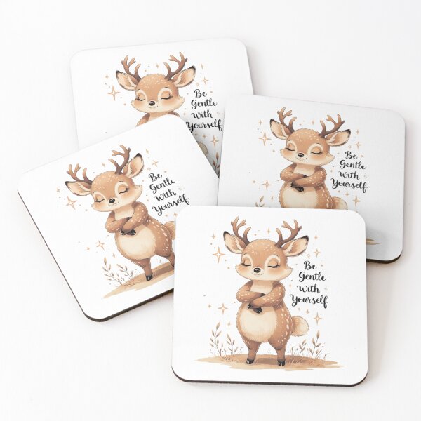 Item preview, Be Gentle With Yourself Cute Deer Mental Health Watercolor designed and sold by AQUILAKREO.