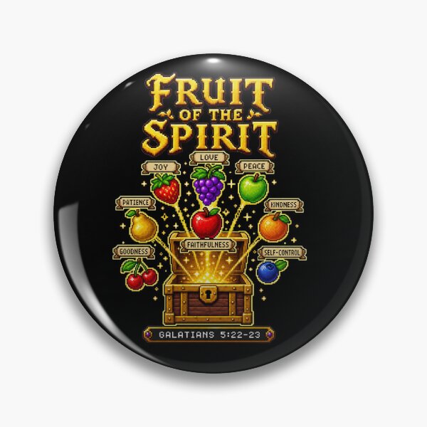 Item preview, Pixel Art Fruit of the Spirit Retro RPG Loot Chest Galatians 5 22 designed and sold by Faith Level Up.