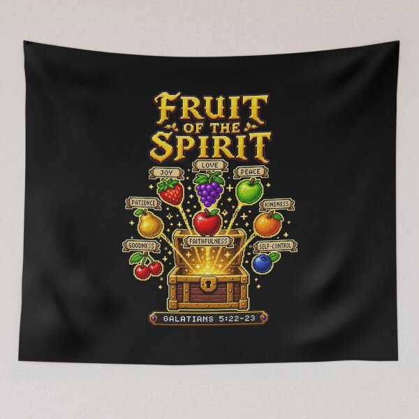 Item preview, Pixel Art Fruit of the Spirit Retro RPG Loot Chest Galatians 5 22 designed and sold by Faith Level Up.