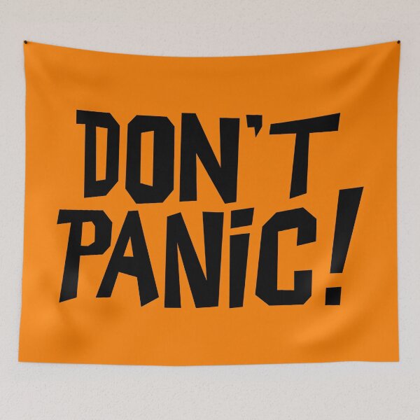 Item preview, NDVH Don't Panic - Orange 2 H2G2 designed and sold by Nik’s T-Shirts.
