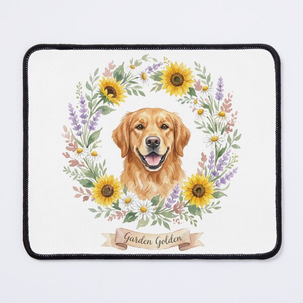 Item preview, Cottagecore Golden Retriever Garden Wreath designed and sold by zoughlal.