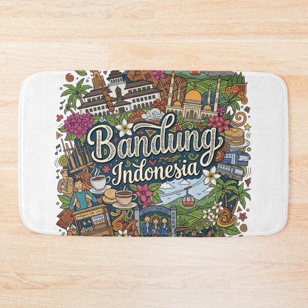 Item preview, Wonderful Bandung Indonesia Travel Souvenir Heritage Colorful Cultural Doodle designed and sold by arisukma11.