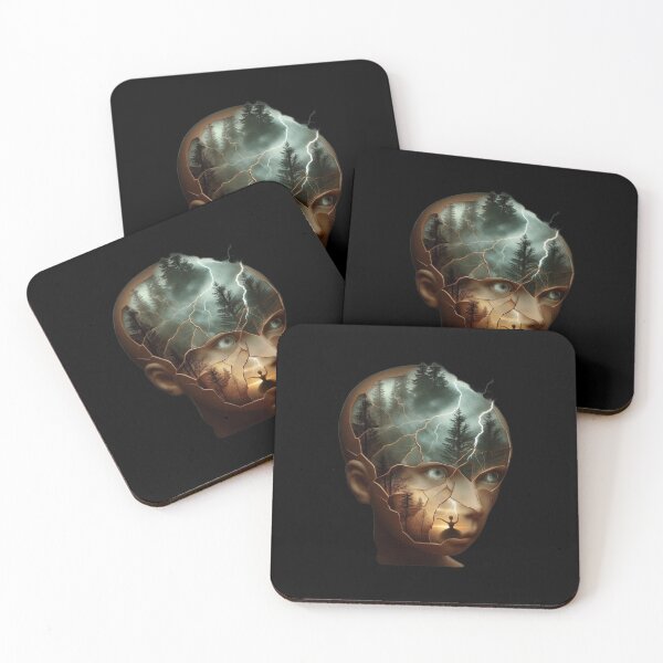 Item preview, Fractured Mindscape – Lightning Storm and Silhouette designed and sold by LujziWorld.