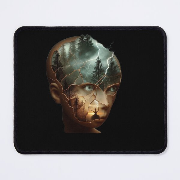 Item preview, Fractured Mindscape – Lightning Storm and Silhouette designed and sold by LujziWorld.