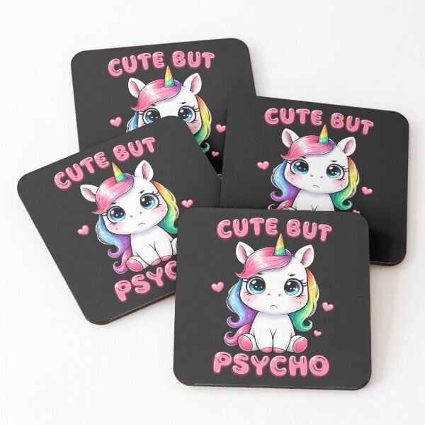 Item preview, Cute But Psycho Unicorn designed and sold by INKRebelGraphic.