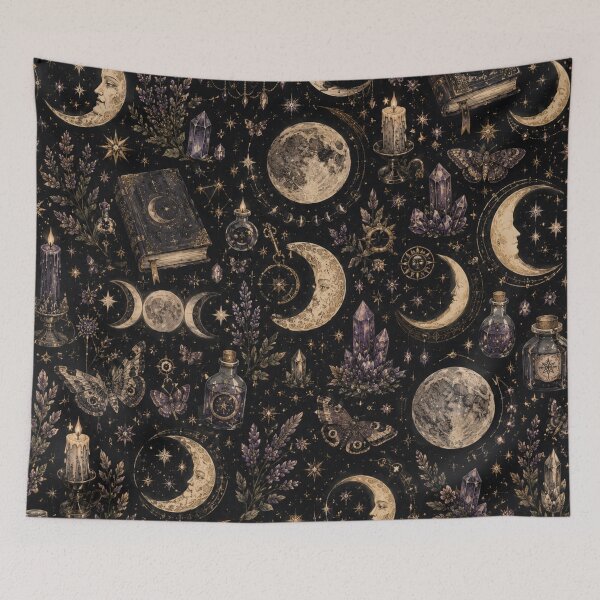 Item preview, Celestial Moon and Witchcore Pattern designed and sold by 0606PM.