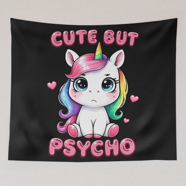 Item preview, Cute But Psycho Unicorn designed and sold by INKRebelGraphic.