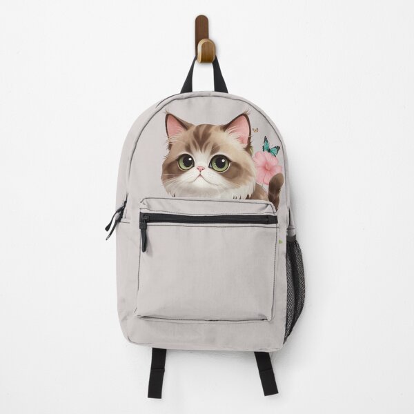 Item preview, Cute Kawaii Kitten with Butterflies – Watercolor Cat Illustration. designed and sold by NewtBoo.