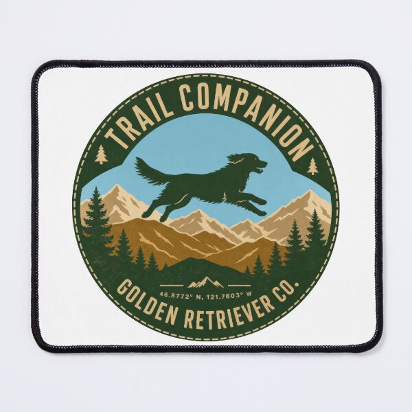 Item preview, Adventure Golden Retriever Trail Companion designed and sold by zoughlal.