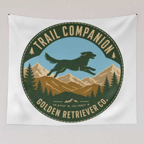 Item preview, Adventure Golden Retriever Trail Companion designed and sold by zoughlal.