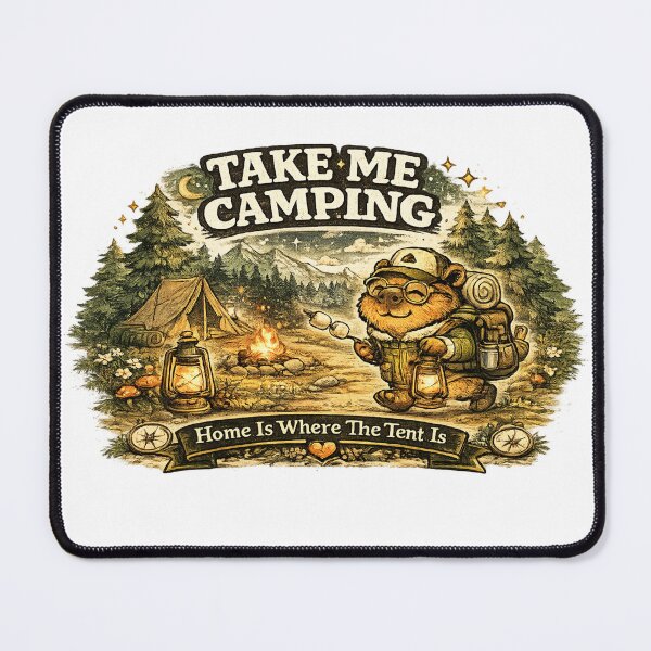 Item preview, Take Me Camping Cute Capybara Outdoor Adventure T-Shirt designed and sold by Ever Bloom Studio.