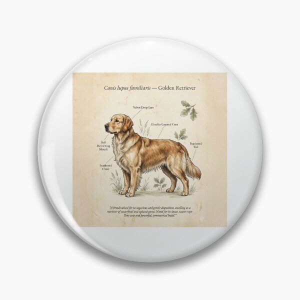 Item preview, Botanical Golden Retriever Naturalist Study designed and sold by zoughlal.