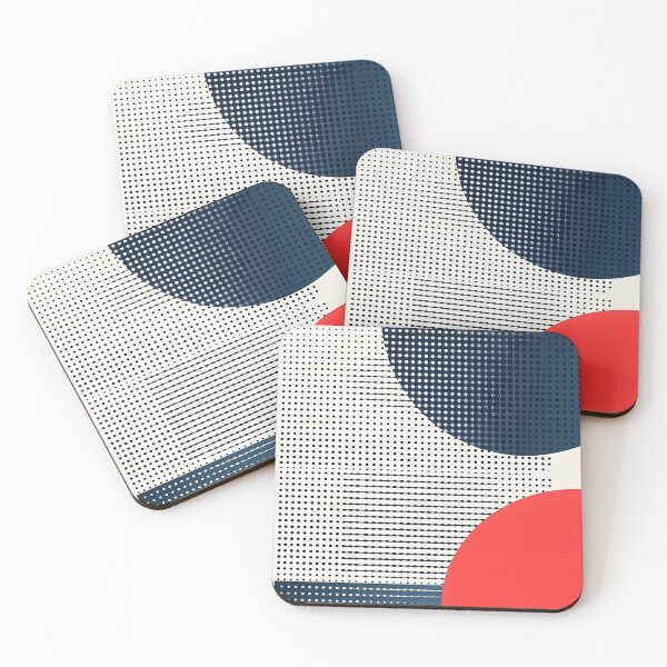 Item preview, Bauhaus Halftone Geometry | Red Navy Cream Dots designed and sold by Shirdon2.