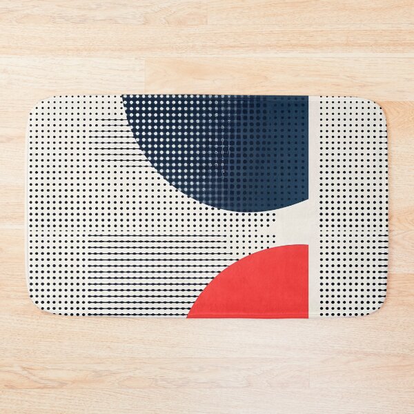 Item preview, Bauhaus Halftone Geometry | Red Navy Cream Dots designed and sold by Shirdon2.