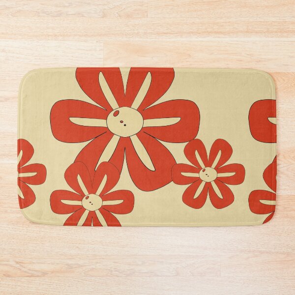 Item preview, Orange burned Retro Flowers E9 – Vintage Flower Design  designed and sold by StefanStudioArt.
