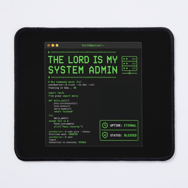 Item preview, The Lord Is My System Admin Python Code Linux Christian Geek IT designed and sold by Faith Level Up.