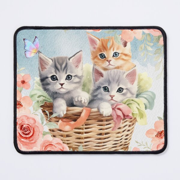 Item preview, Beautiful Cat and Flowers Art Print designed and sold by Playful Strokes pom@pom.