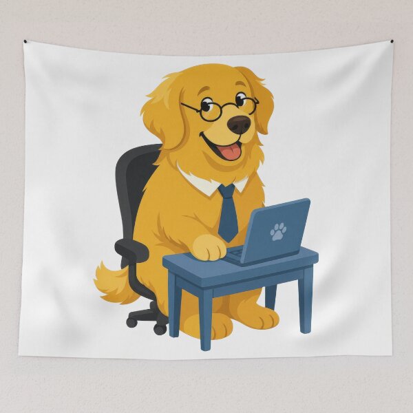 Item preview, WFH Dog Humor Best Coworker Golden designed and sold by zoughlal.